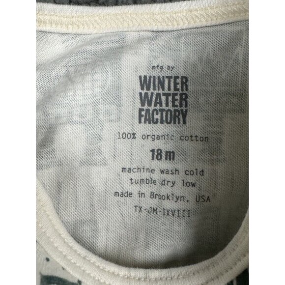 Winter Water Factory One Piece Long Outfit Romper 18m 18 Green Robot USA Organic - Picture 5 of 6